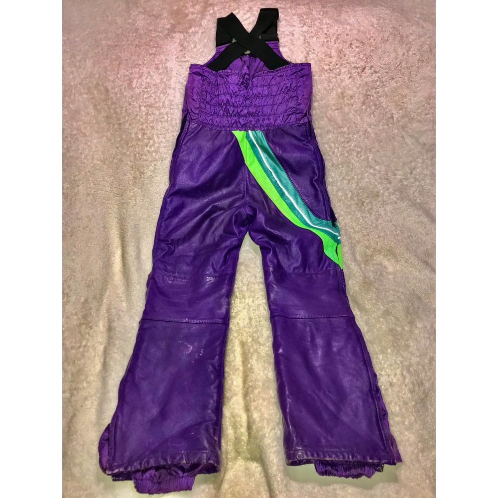 Vintage Arctic Cat Leather Snowmobile Pants Bibs